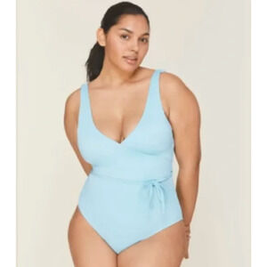 Andie Swim Large The Belmar One Piece Swimsuit Blue NWT